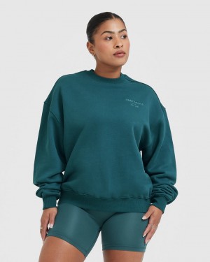 Oner Active All Day Est 2020 Oversized Sweatshirts Blau Türkis | IOWMTEN-26