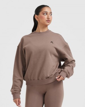 Oner Active All Day Laufschuhe Oversized Sweatshirts Braun | VTPRZBO-45