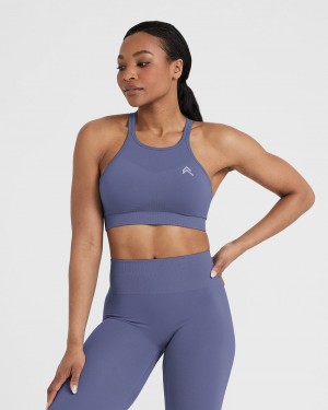 Oner Active Effortless Seamless High Neck Bralette Sports Bras Blau | IVXMARE-06