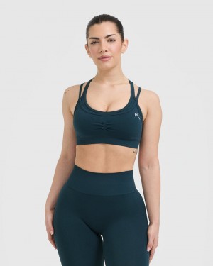 Oner Active Effortless Seamless Layered Sports Bras Blau | KXUTSEW-57