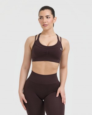 Oner Active Effortless Seamless Layered Sports Bras Lila Braun | SQZBIXJ-90