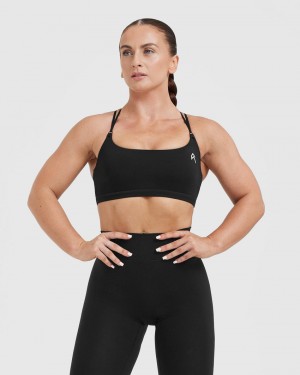 Oner Active Everyday Cross Over Bralette Sports Bras Schwarz | HAPECKV-57