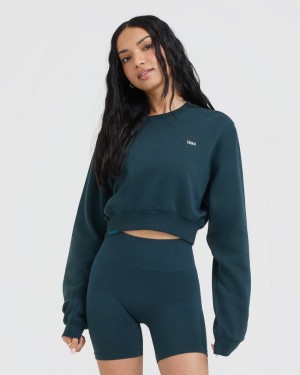 Oner Active Foundations Crop Sweatshirts Blau | PYDCKNH-36