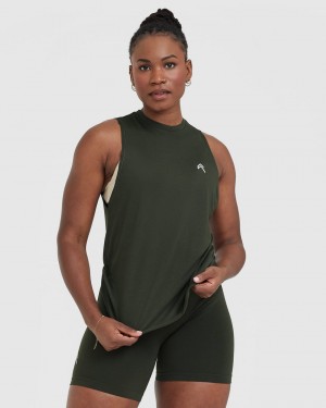 Oner Active Go To Muscle T-shirts Khaki Grün | BUNSHEF-49