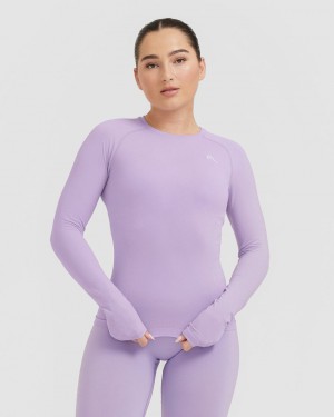 Oner Active Go To Seamless Fitted Long Sleeve T-shirts Lila | BLENSHD-68