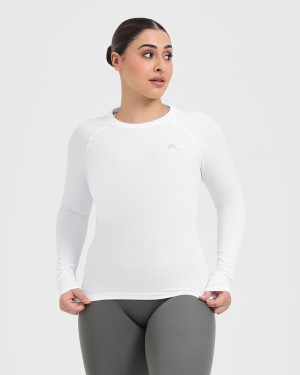 Oner Active Go To Seamless Fitted Long Sleeve T-shirts Weiß | VHZYUBW-34