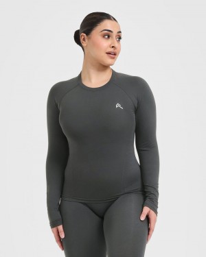 Oner Active Go To Seamless Fitted Long Sleeve T-shirts Schwarz | UBXOGQN-25