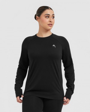 Oner Active Go To Seamless Loose Long Sleeve T-shirts Schwarz | OFEJTSA-56