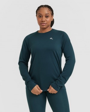 Oner Active Go To Seamless Loose Long Sleeve T-shirts Blau | SEZKIVC-17