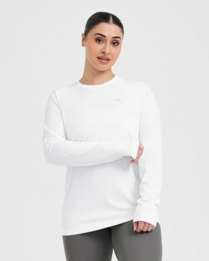 Oner Active Go To Seamless Loose Long Sleeve T-shirts Weiß | VOWZELA-12