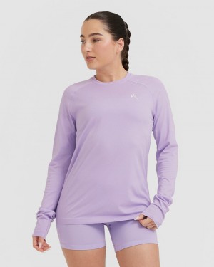 Oner Active Go To Seamless Loose Long Sleeve T-shirts Lila | ZMCUWDE-19