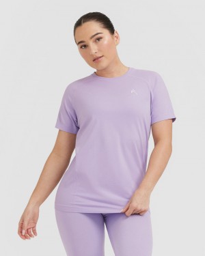 Oner Active Go To Seamless Loose T-shirts Lila | DXMZIER-08