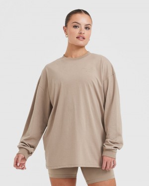 Oner Active Klassische Lifters Graphic Oversized Laufschuhe Long Sleeve T-shirts Grau | MFOYQXD-34