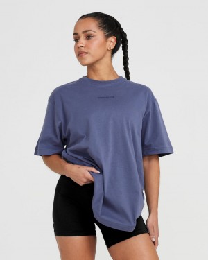 Oner Active Klassische Mirror Graphic Oversized T-shirts Blau | PUVNAKQ-07