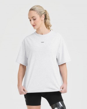 Oner Active Klassische Oner Graphic Oversized Laufschuhe T-shirts Hellgrau | IPKXQMS-57