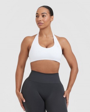 Oner Active Klassische Seamless 2.0 Halter Neck Bralette Sports Bras Weiß | CGKBNAD-79