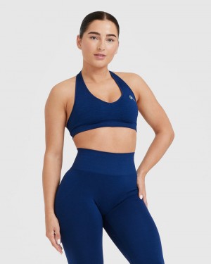 Oner Active Klassische Seamless 2.0 Halter Neck Bralette Sports Bras Blau | EQMXLGH-59