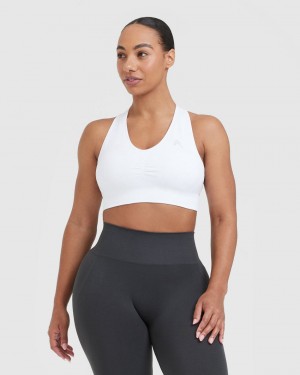 Oner Active Klassische Seamless 2.0 V-Neck Bralette Sports Bras Weiß | OKWYEMU-53