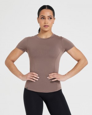 Oner Active Mellow Soft Kurzes Sleeve T-shirts Braun | DPAMEXG-14