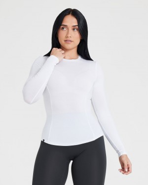 Oner Active Mellow Soft Long Sleeve T-shirts Weiß | DHOIMTK-26