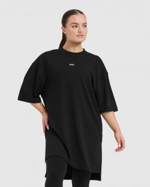 Oner Active Raising The Bar Graphic Longline T-shirts Schwarz | HFUMBZD-72