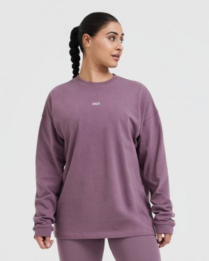 Oner Active Raising The Bar Graphic Unisex Long Sleeve T-shirts Lila | MFOQHRC-63