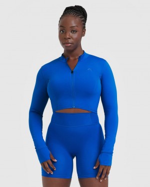 Oner Active Timeless Crop Sweatshirts Tiefesblau | METQVSO-81