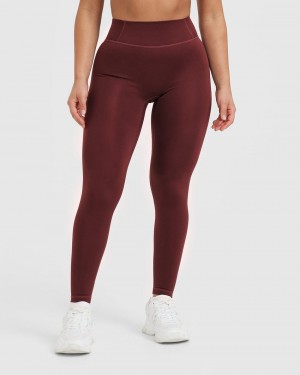 Oner Active Timeless High Waisted Leggings Bordeaux | PHFYDKZ-53