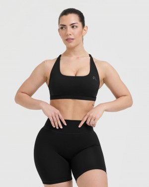 Oner Active Timeless Square Neck Sports Bras Schwarz | SUVOYIH-09