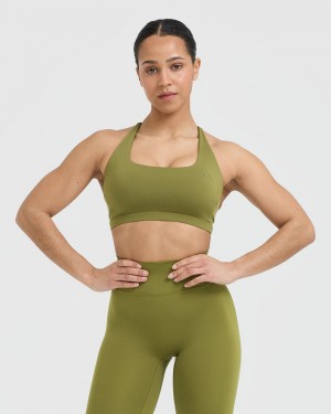 Oner Active Timeless Square Neck Sports Bras Olivgrün Grün | BCHEPVX-79