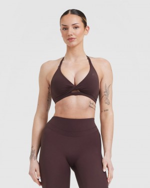 Oner Active Unified Twist Sports Bras Lila Braun | CGDTRSI-10