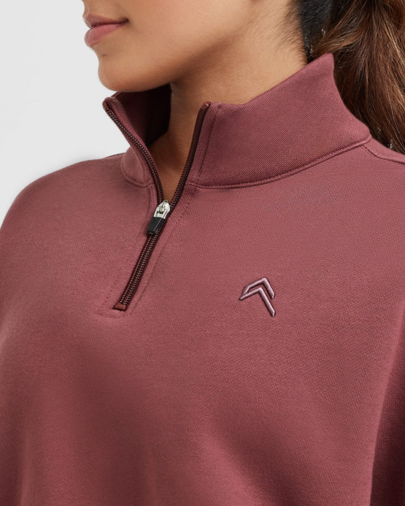 Oner Active All Day Crop 1/4 Zip Sweatshirts Rosa | ZCBREJO-07