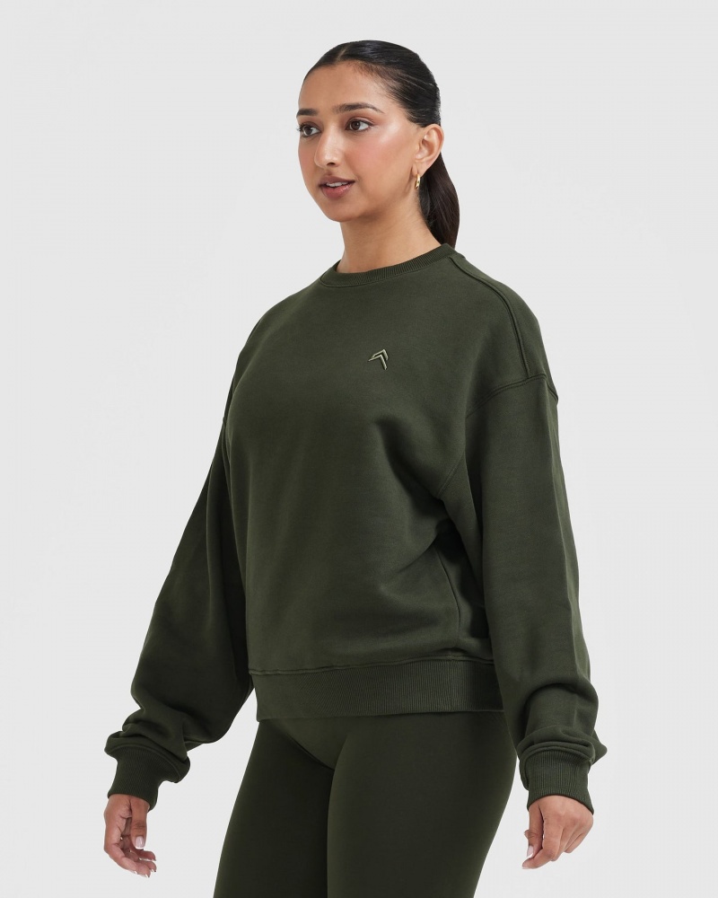 Oner Active All Day Laufschuhe Oversized Sweatshirts Khaki | YSLUZGD-29