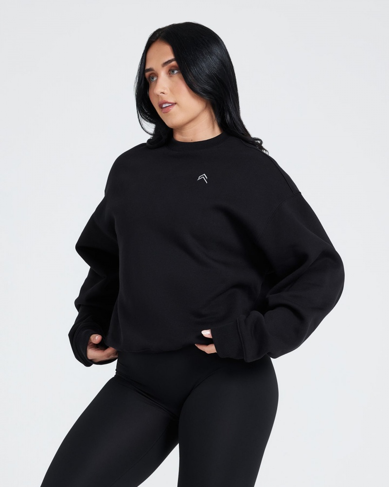 Oner Active All Day Oversized Sweatshirts Schwarz | UYRTLQZ-07