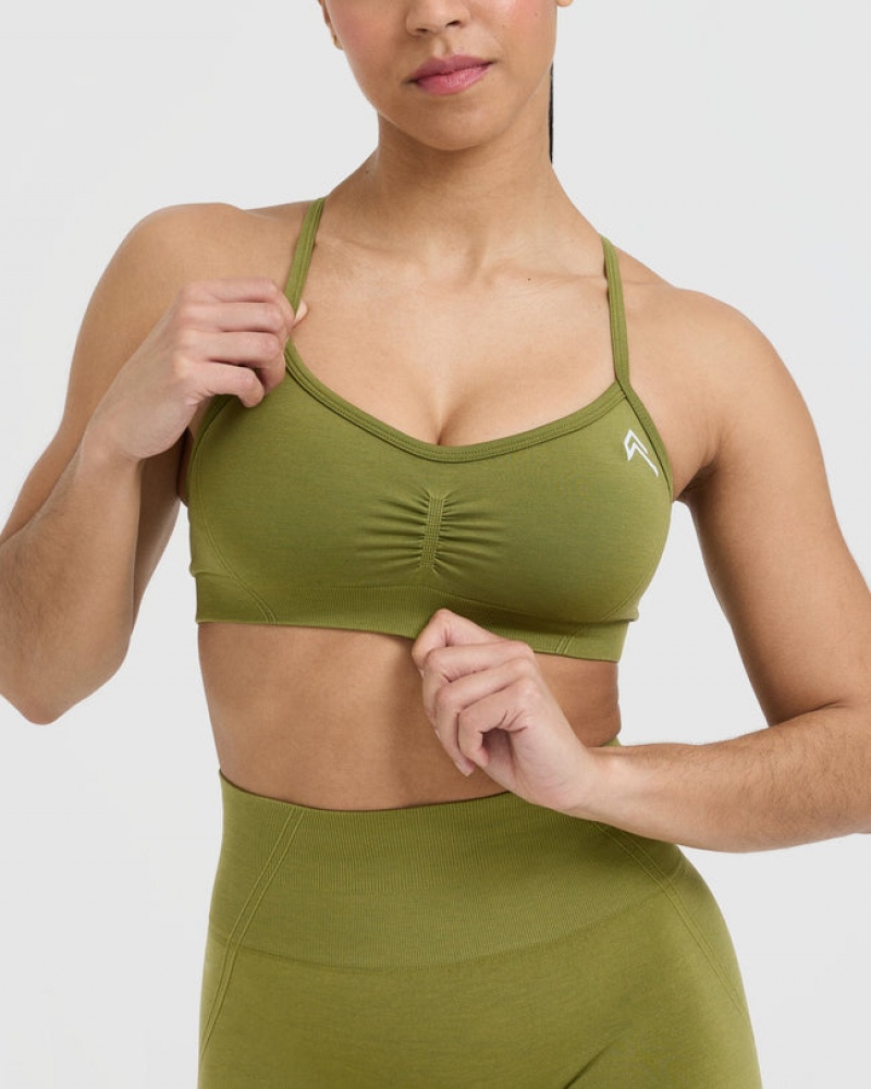 Oner Active Effortless Riemchen Bralette Sports Bras Olivgrün Grün | RYEHLBJ-92