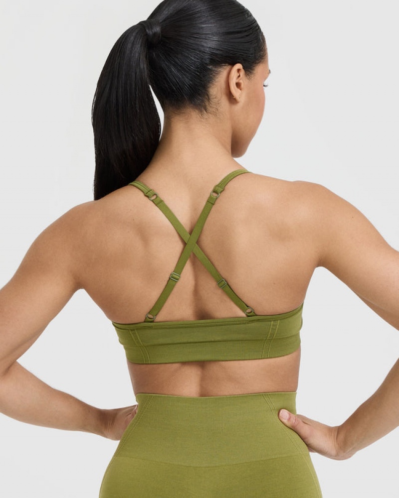 Oner Active Effortless Riemchen Bralette Sports Bras Olivgrün Grün | RYEHLBJ-92