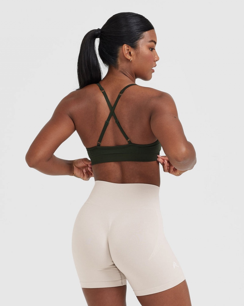 Oner Active Effortless Riemchen Bralette Sports Bras Khaki | JTXMSPD-97