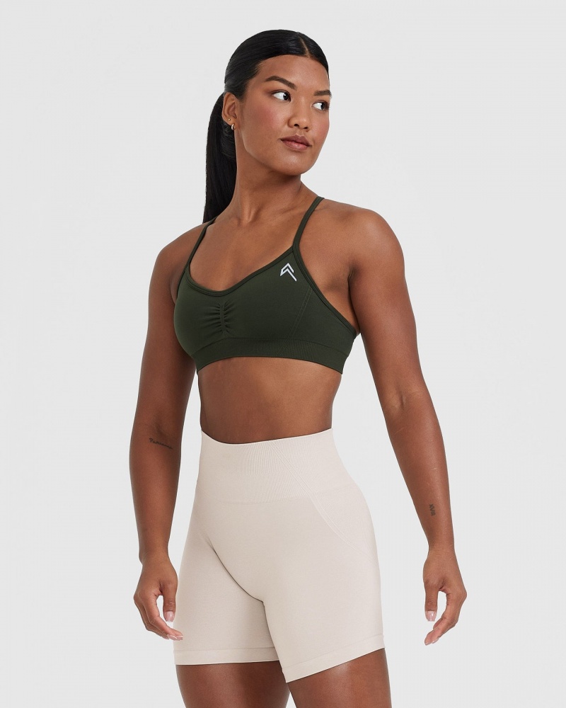 Oner Active Effortless Riemchen Bralette Sports Bras Khaki | JTXMSPD-97