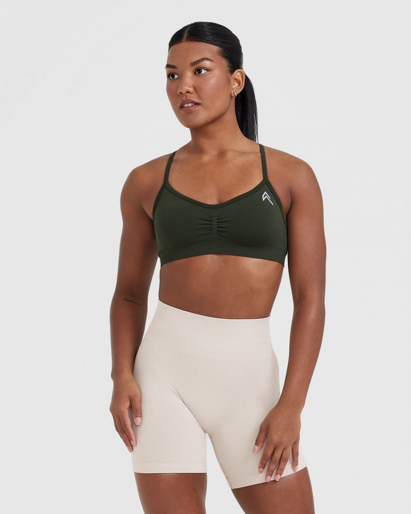 Oner Active Effortless Riemchen Bralette Sports Bras Khaki | JTXMSPD-97