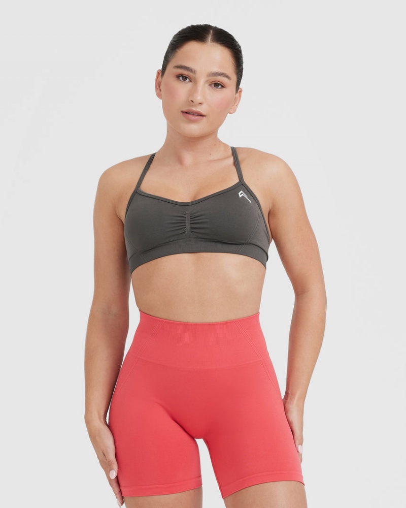 Oner Active Effortless Riemchen Bralette Sports Bras Tiefesgrau Braun | CYBAZRK-51