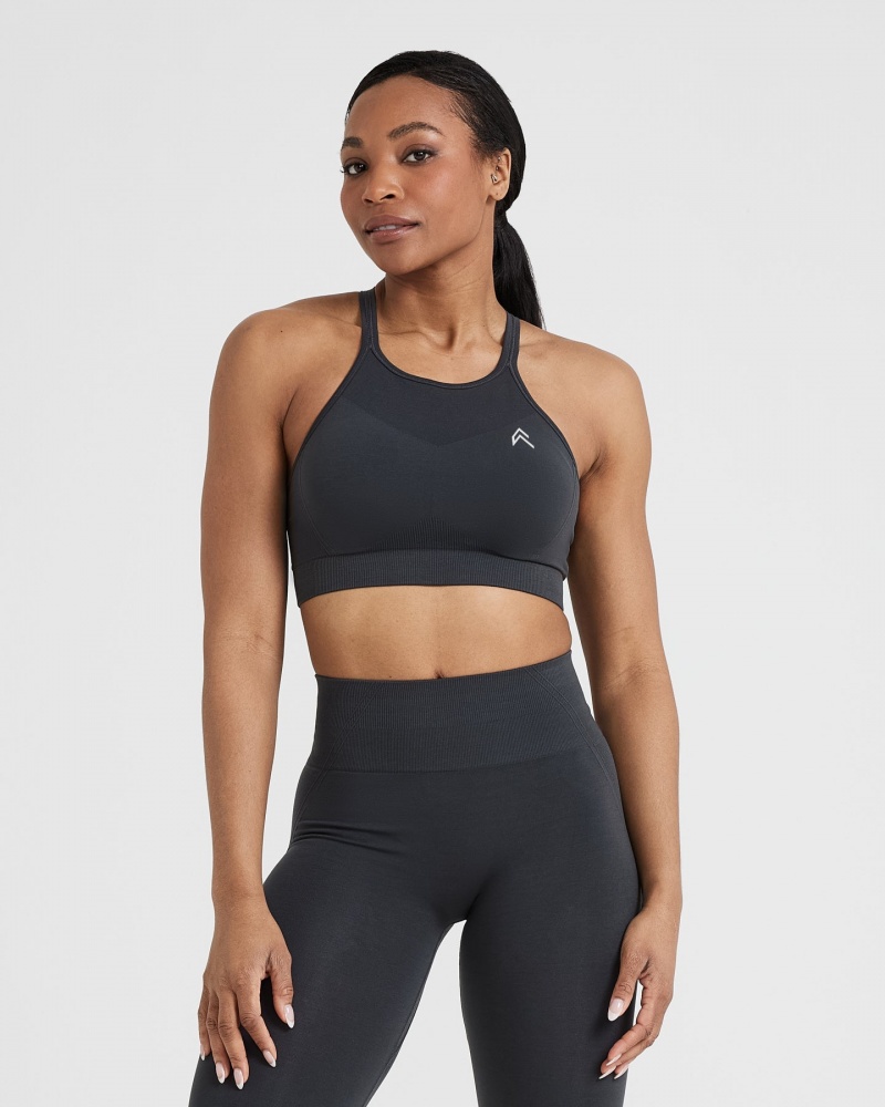 Oner Active Effortless Seamless High Neck Bralette Sports Bras Schwarz | RHXFJYN-59