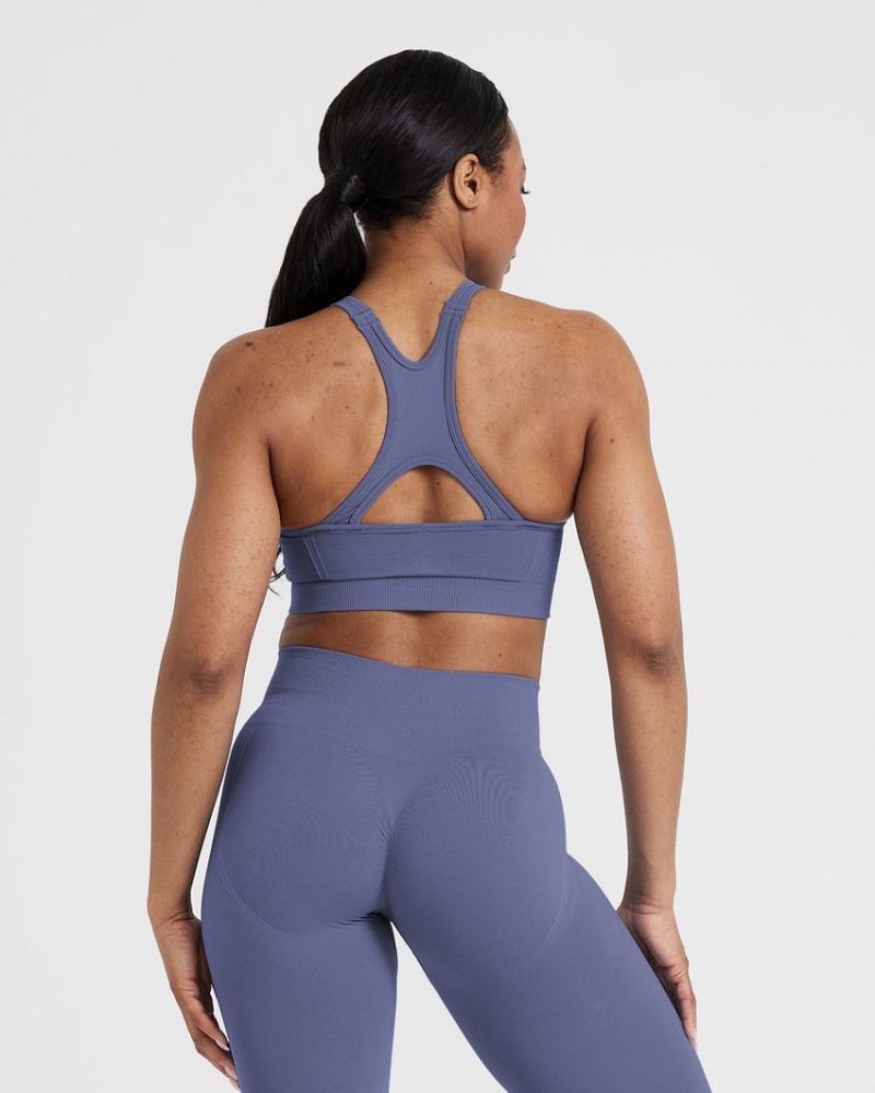 Oner Active Effortless Seamless High Neck Bralette Sports Bras Blau | IVXMARE-06