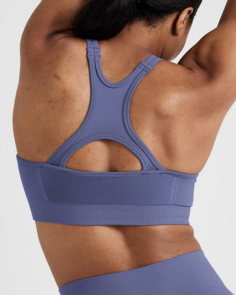 Oner Active Effortless Seamless High Neck Bralette Sports Bras Blau | IVXMARE-06