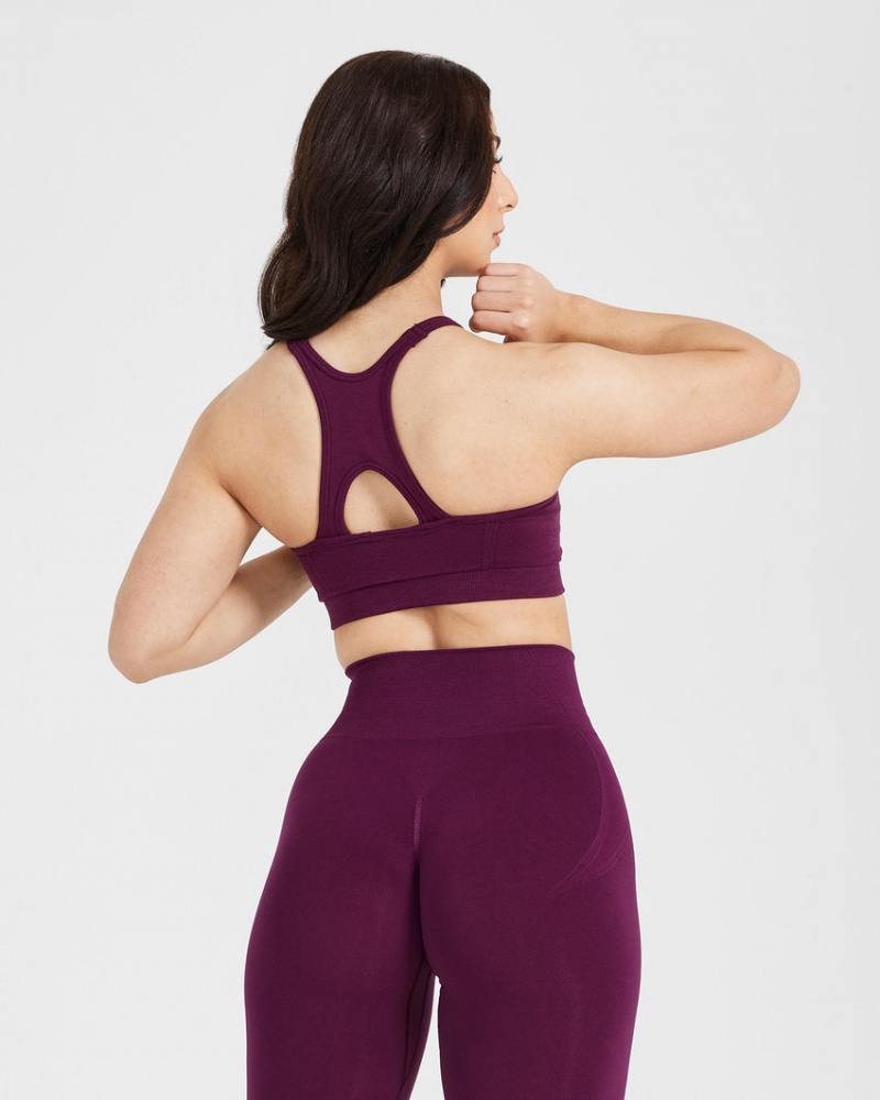 Oner Active Effortless Seamless High Neck Bralette Sports Bras Bordeaux | KBFMPWX-51