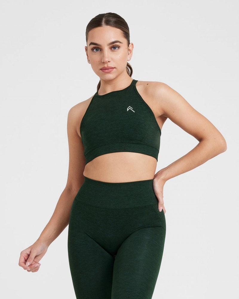 Oner Active Effortless Seamless High Neck Bralette Sports Bras Grün | VQFSJHT-87