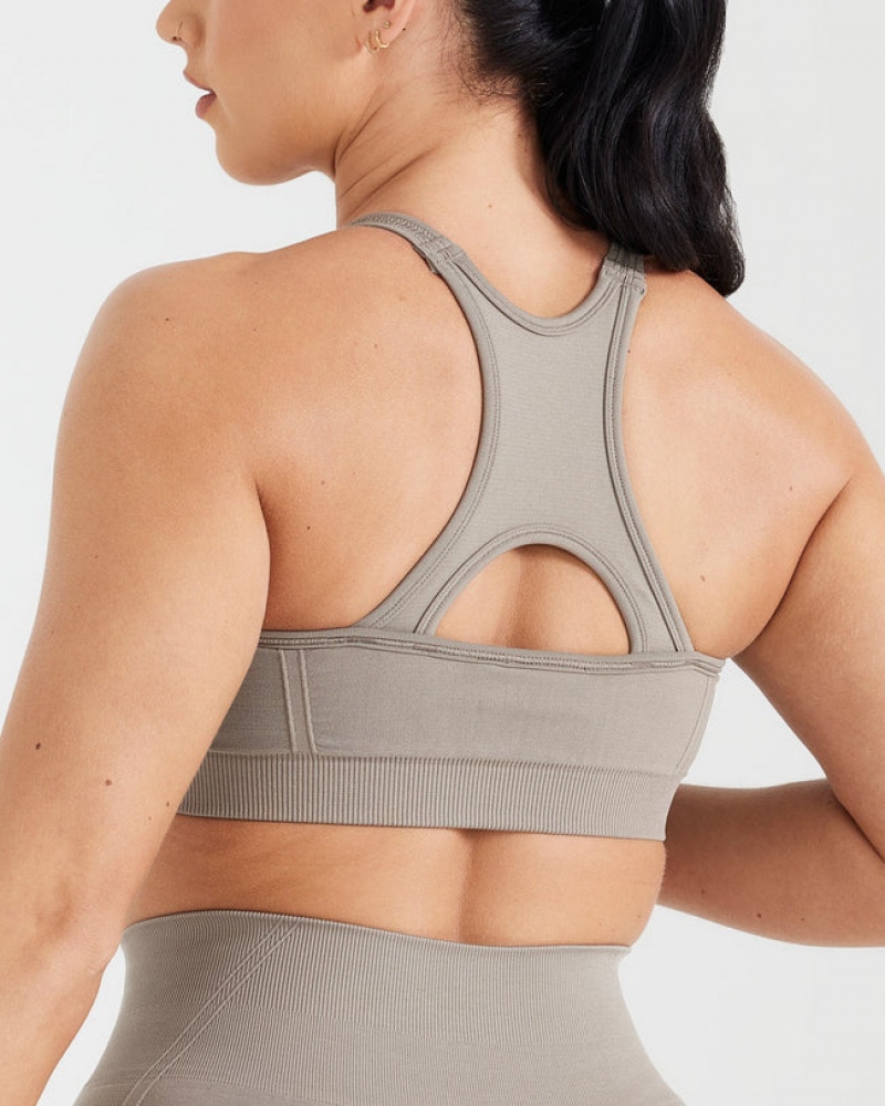 Oner Active Effortless Seamless High Neck Bralette Sports Bras Grau | UDKWJBF-49