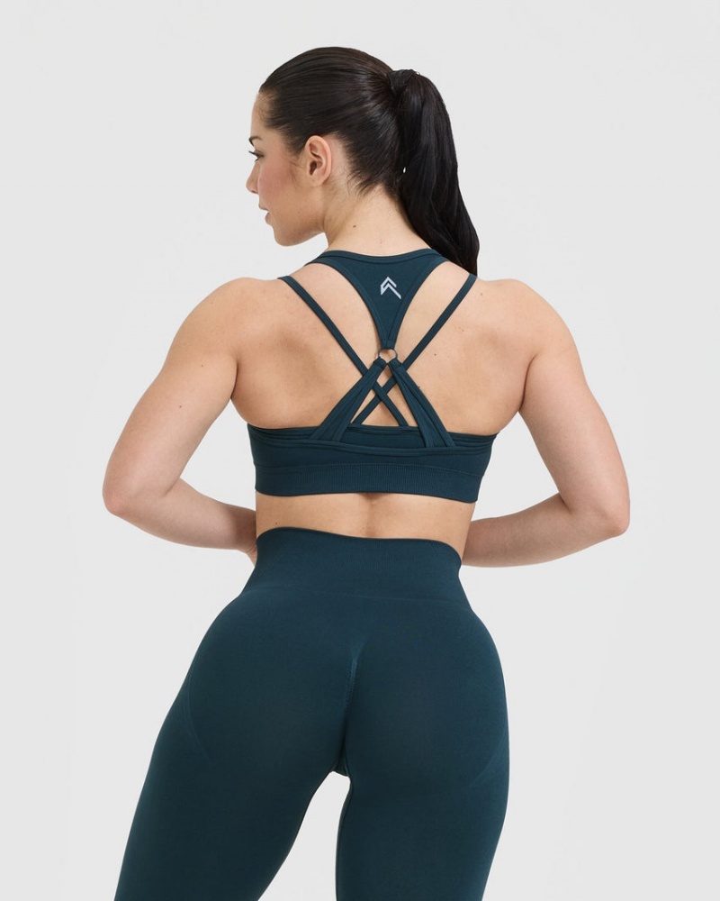 Oner Active Effortless Seamless Layered Sports Bras Blau | KXUTSEW-57