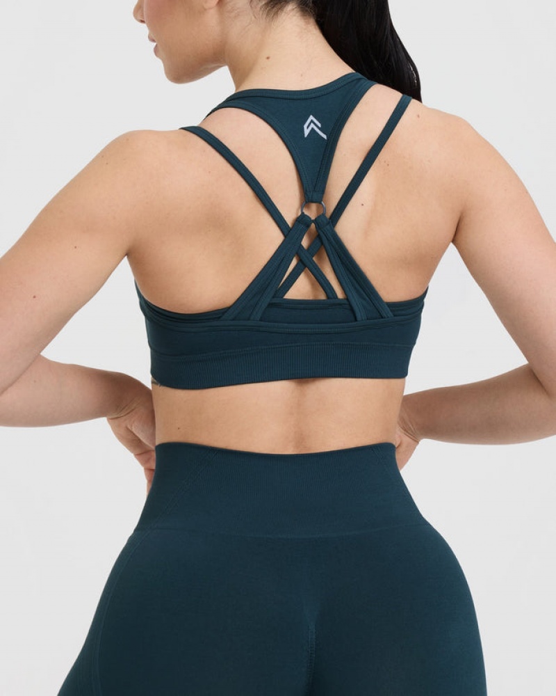 Oner Active Effortless Seamless Layered Sports Bras Blau | KXUTSEW-57