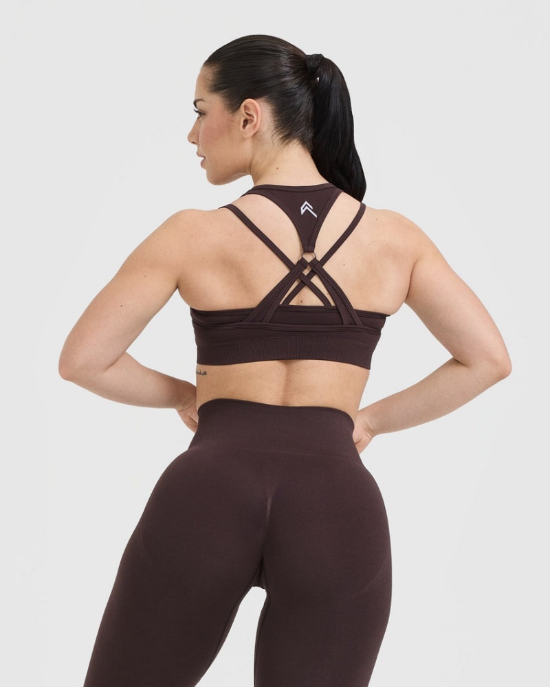 Oner Active Effortless Seamless Layered Sports Bras Lila Braun | SQZBIXJ-90