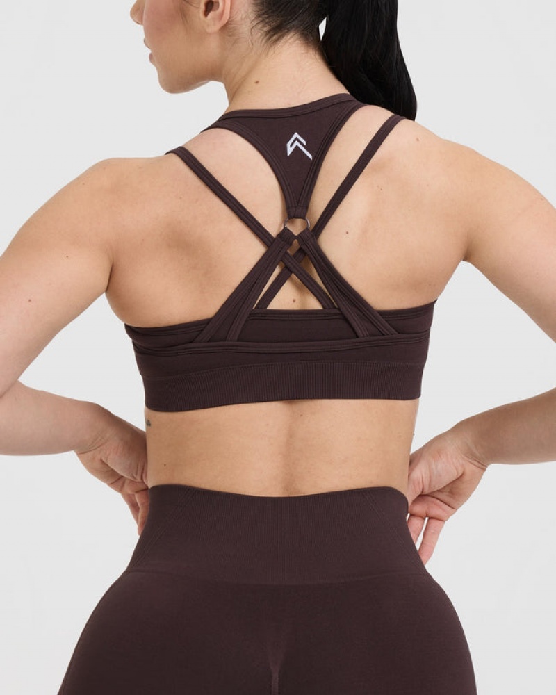 Oner Active Effortless Seamless Layered Sports Bras Lila Braun | SQZBIXJ-90